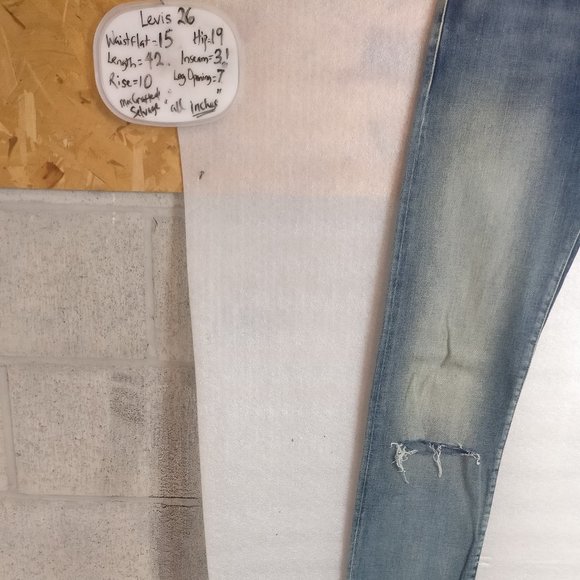 Levi's MADE & CRAFTED ARROW STRAIGHT JAPANESE SELVAGE HIGHRISE JEAN 26w/Measurem - Picture 6 of 15